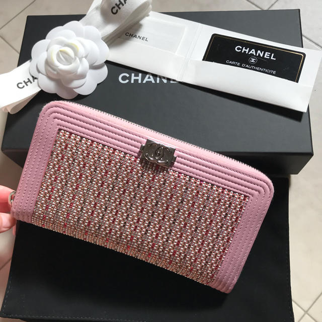 シャネル CHANEL ボーイシャネル ラインストーン 限定 レア ピンクレディース