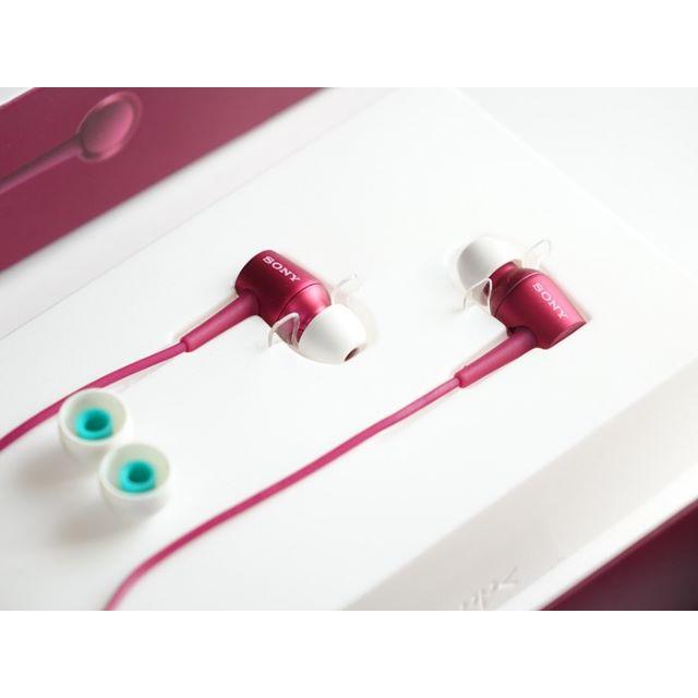 SONY(ソニー)のソニー h.ear in MDR-EX750AP (P) ボルドーピンク  スマホ/家電/カメラのオーディオ機器(ヘッドフォン/イヤフォン)の商品写真