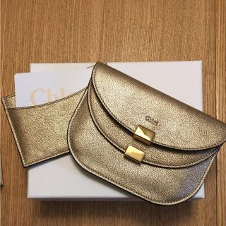 クロエ(Chloe)の新品 Chloeクロエ ジョージア カードケース コインケース ゴールド(名刺入れ/定期入れ)