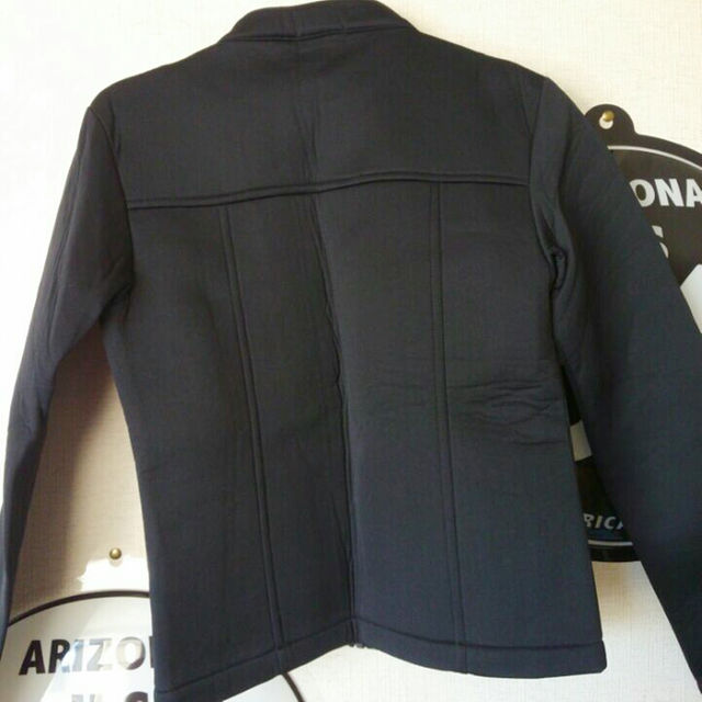 ウェットスーツ生地風ライダースジャケット レディースのジャケット/アウター(ライダースジャケット)の商品写真