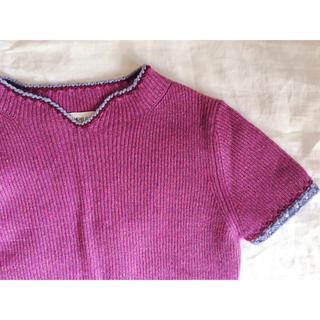 ミッシェルクラン(MICHEL KLEIN)のピンクと水色のサマーニット(ニット/セーター)
