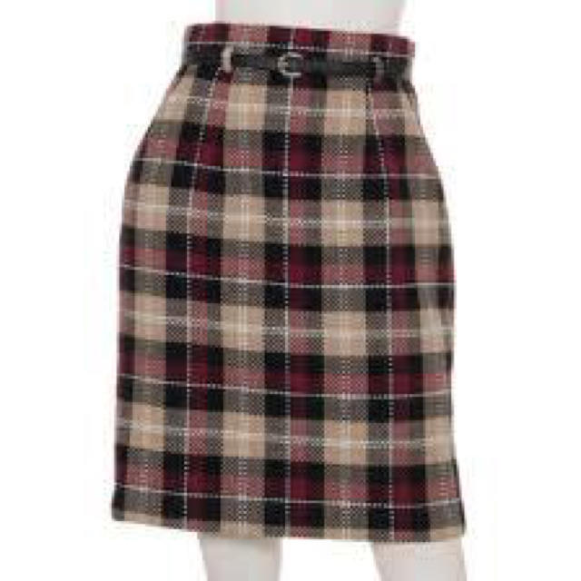 Apuweiser-riche(アプワイザーリッシェ)のアプワイザーリッシェ  ベルト付きチェックタイトスカート レディースのスカート(ひざ丈スカート)の商品写真