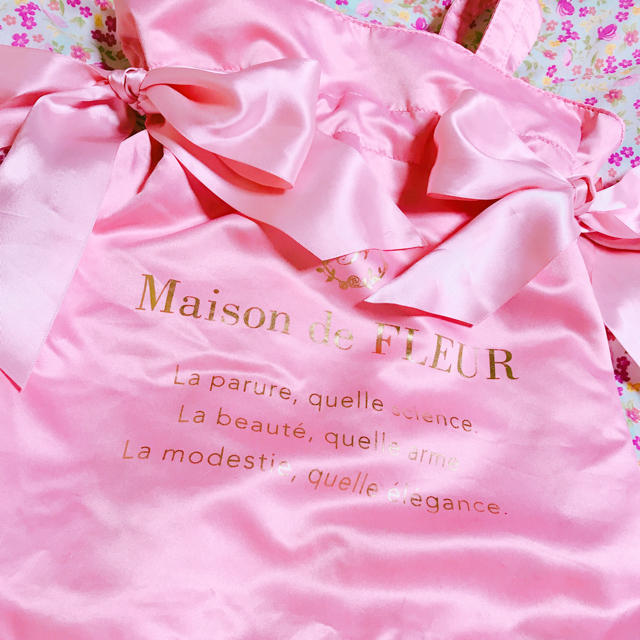 Maison de FLEUR ダブルリボントートバッグ ピンク