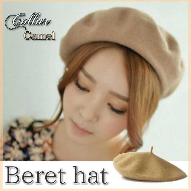 トレンド　シンプルベレー帽　キャメル レディースの帽子(ハンチング/ベレー帽)の商品写真