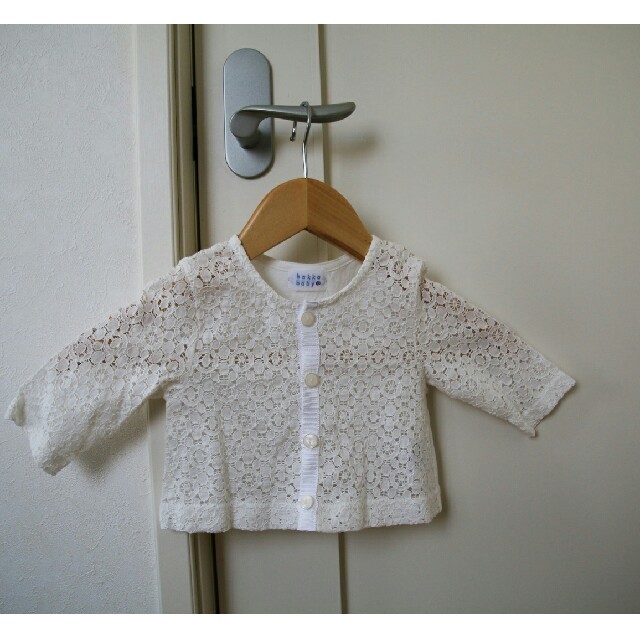 hakka baby(ハッカベビー)の白いレースのカーディガン　90 キッズ/ベビー/マタニティのキッズ服女の子用(90cm~)(カーディガン)の商品写真