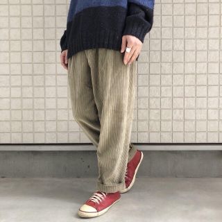 used カーキ ベージュ コーデュロイ パンツ メンズ XS(チノパン)