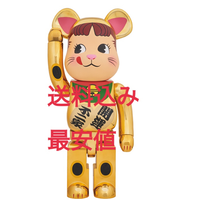 送料込み！ BE@RBRICK 招き猫 ペコちゃん 金メッキ 1000%