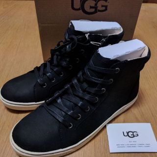 アグ(UGG)の新品 UGG レザー スニーカー ブラック US8(スニーカー)