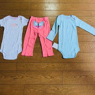 カーターズ(carter's)のcarters 新品 ロンパース、ズボン三点セット(カバーオール)