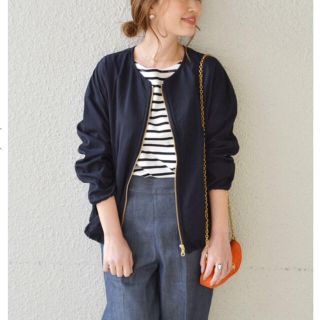 シップスフォーウィメン(SHIPS for women)のジップアップブルゾン◇【ネイビー】(ブルゾン)