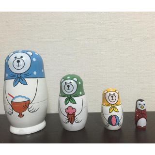 マトリョーシカ シロクマ ペンギン(置物)