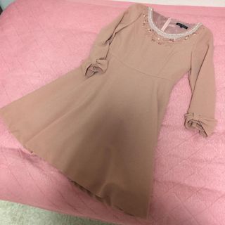 ミッシュマッシュ(MISCH MASCH)のミッシュマッシュ ワンピース フラワー ビジュー フレア ♡(ミニワンピース)