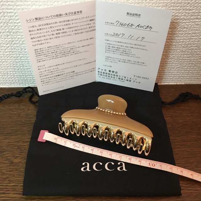 古典 acca アッカ ヘアクリップ大 - バレッタ/ヘアクリップ