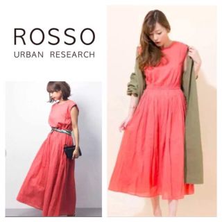 アーバンリサーチロッソ(URBAN RESEARCH ROSSO)のアーバンリサーチ ロッソ☆インド綿☆マキシワンピース☆マキシワンピ☆ピンク(ロングワンピース/マキシワンピース)