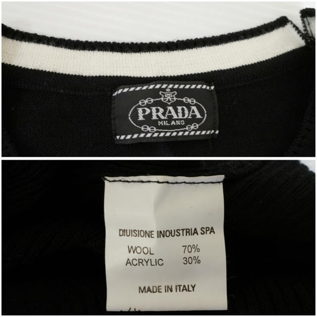 PRADA(プラダ)の正規品 ほぼ未使用☆PRADA プラダ ☆フロントロゴ ウールニット Mサイズ レディースのトップス(ニット/セーター)の商品写真