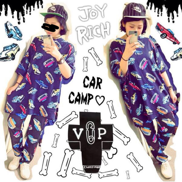 JOYRICH(ジョイリッチ)の値下げ！JOYRICH CAR CAMP 車柄 パンツ ユニセックス レディースのパンツ(クロップドパンツ)の商品写真