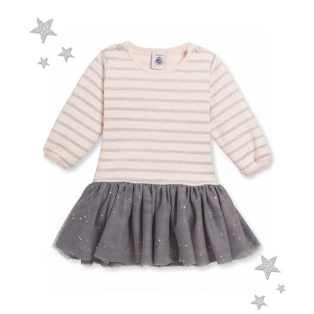 PETIT BATEAU(プチバトー)の凪様専用★プチバトー★12m74㎝★ボーダーチュールワンピース キッズ/ベビー/マタニティのベビー服(~85cm)(ワンピース)の商品写真