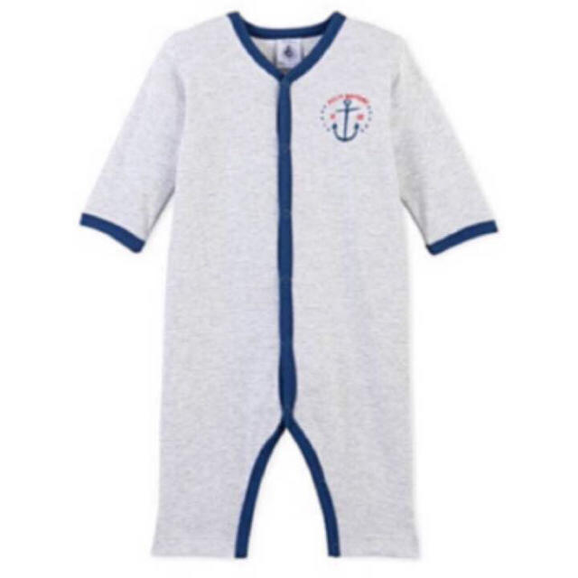 PETIT BATEAU(プチバトー)の送料込 新品未使用 プチバトー ロンパース ミラレ 6m カバーオール 出産準備 キッズ/ベビー/マタニティのベビー服(~85cm)(ロンパース)の商品写真