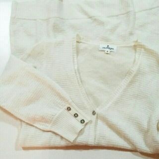 クレージュ(Courreges)の（送料込）courreges 白 ロングカーディガン(カーディガン)