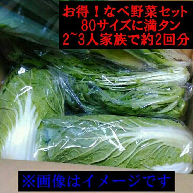 Saorin様専用 20日発送分 80サイズに満タン 鍋野菜セット 食品/飲料/酒の食品(野菜)の商品写真