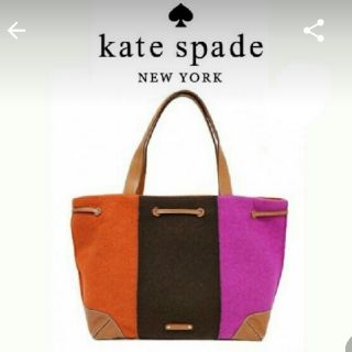 ケイトスペードニューヨーク(kate spade new york)の★大幅値下げ美品ｳｰﾙ生地バック★(トートバッグ)