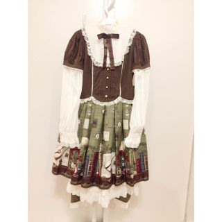 アンジェリックプリティー(Angelic Pretty)のVictorian Letterワンピース 新品 グリーン(ひざ丈ワンピース)