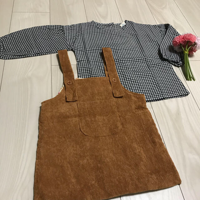 yuzumama様専用♡ バルーン袖コーデュロイワンピース キッズ/ベビー/マタニティのキッズ服女の子用(90cm~)(ワンピース)の商品写真