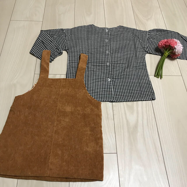 yuzumama様専用♡ バルーン袖コーデュロイワンピース キッズ/ベビー/マタニティのキッズ服女の子用(90cm~)(ワンピース)の商品写真