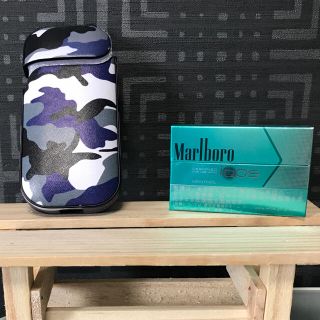 【IQOS】アイコス専用レザーケース blue camouflage(タバコグッズ)