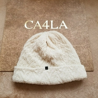 カシラ(CA4LA)のCA4LA❤ホワイトニット帽子　新品未使用(ニット帽/ビーニー)