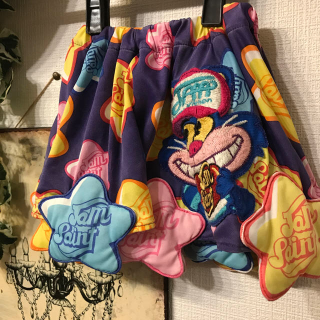 JAM(ジャム)のjam パッチワーク サーキュラースカート シャム猫 星 キッズ/ベビー/マタニティのキッズ服女の子用(90cm~)(スカート)の商品写真