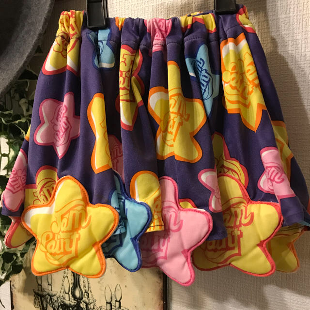 JAM(ジャム)のjam パッチワーク サーキュラースカート シャム猫 星 キッズ/ベビー/マタニティのキッズ服女の子用(90cm~)(スカート)の商品写真