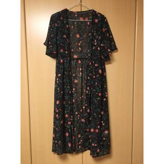 イング(INGNI)の花柄シフォン半袖ガウン [ もー様専用 ］(カーディガン)