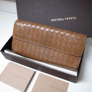 ボッテガヴェネタ(Bottega Veneta)の正規品♡最安値♡ボッテガヴェネタ 長財布 イントレチャート ブラウン 財布(長財布)