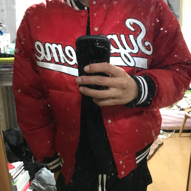 格安SALEスタート】 script 【M】supreme Supreme varsity jacket puffy ダウンジャケット 