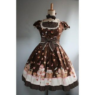 アンジェリックプリティー(Angelic Pretty)の★AngelicPretty★お菓子の国ワンピース＋チョーカーセット(ひざ丈ワンピース)