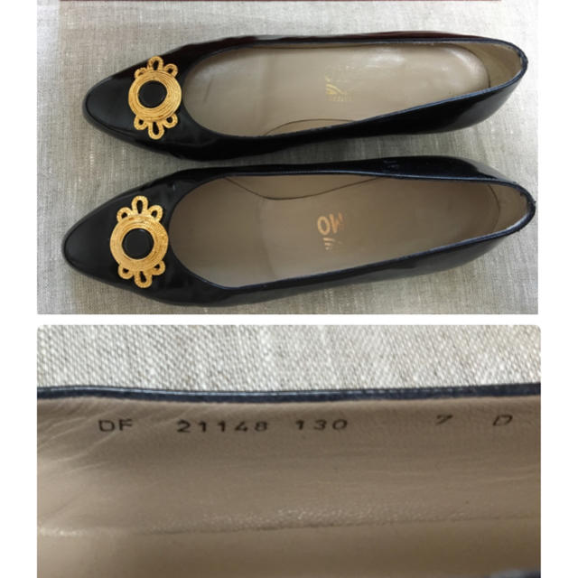 Salvatore Ferragamo(サルヴァトーレフェラガモ)のフェラガモ パンプス 7D 黒 レディースの靴/シューズ(ハイヒール/パンプス)の商品写真