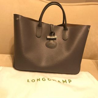 ロンシャン(LONGCHAMP)のLongchamp レザートート グレー(トートバッグ)