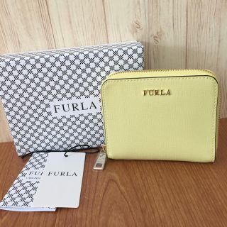 フルラ(Furla)の新品 FURLA  バビロン コンパクト ラウンド 折り財布 イエロー(財布)