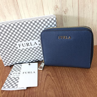 フルラ(Furla)の新品 FURLA  バビロン コンパクト ラウンド 折り財布 ブルーグレー(財布)