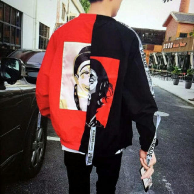 ピエロジャケット MA-1 ストリート系 黒/赤 レディースのジャケット/アウター(ナイロンジャケット)の商品写真