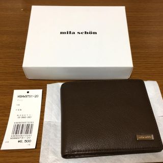 ミラショーン(mila schon)のmila schon 財布 牛革 新品 未使用 二つ折り 茶色(折り財布)