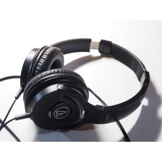 オーディオテクニカ(audio-technica)の【美品】オーディオテクニカ ヘッドホン ATH-WS55X 黒 ブラック(ヘッドフォン/イヤフォン)