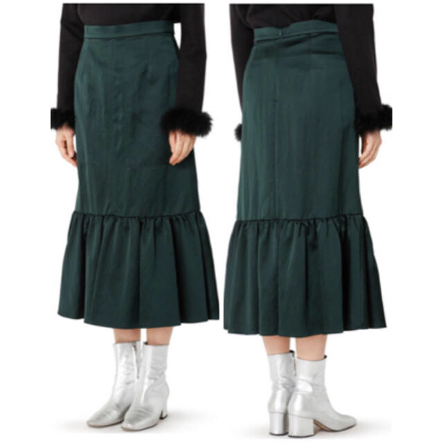 LE CIEL BLEU(ルシェルブルー)のLE CIEL BLEU サテンロウギャザースカート レディースのスカート(ロングスカート)の商品写真
