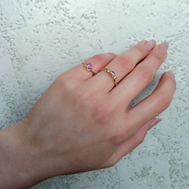 ジュエリーマキ(ジュエリーマキ)のピンクのハートピンキーリング レディースのアクセサリー(リング(指輪))の商品写真
