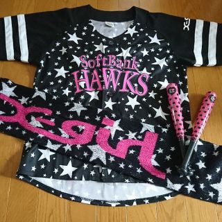 エックスガール(X-girl)の限定★ソフトバンク3点セット☆ユニフォーム☆タオル☆メガホン☆Xガール☆ピンク(その他)