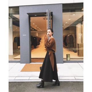 ステュディオス(STUDIOUS)のCLANE クラネ WIDE BELT VOLUME SKIRT フレアスカート(ロングスカート)