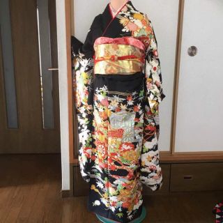 豪華 正絹 刺繍入り振袖と西陣袋帯セット 成人式に！(振袖)