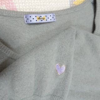 デイシー(deicy)のデイシー ハート 刺繍 ニット ミニ ワンピース グレー(ミニワンピース)