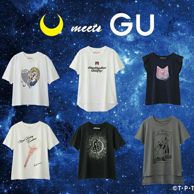 GU(ジーユー)のセーラームーン GU ルナTシャツ レディースのトップス(Tシャツ(半袖/袖なし))の商品写真